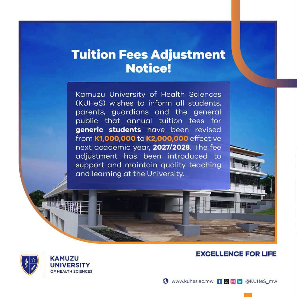 LUANAR Notice of Adjustment of Tuition Fees